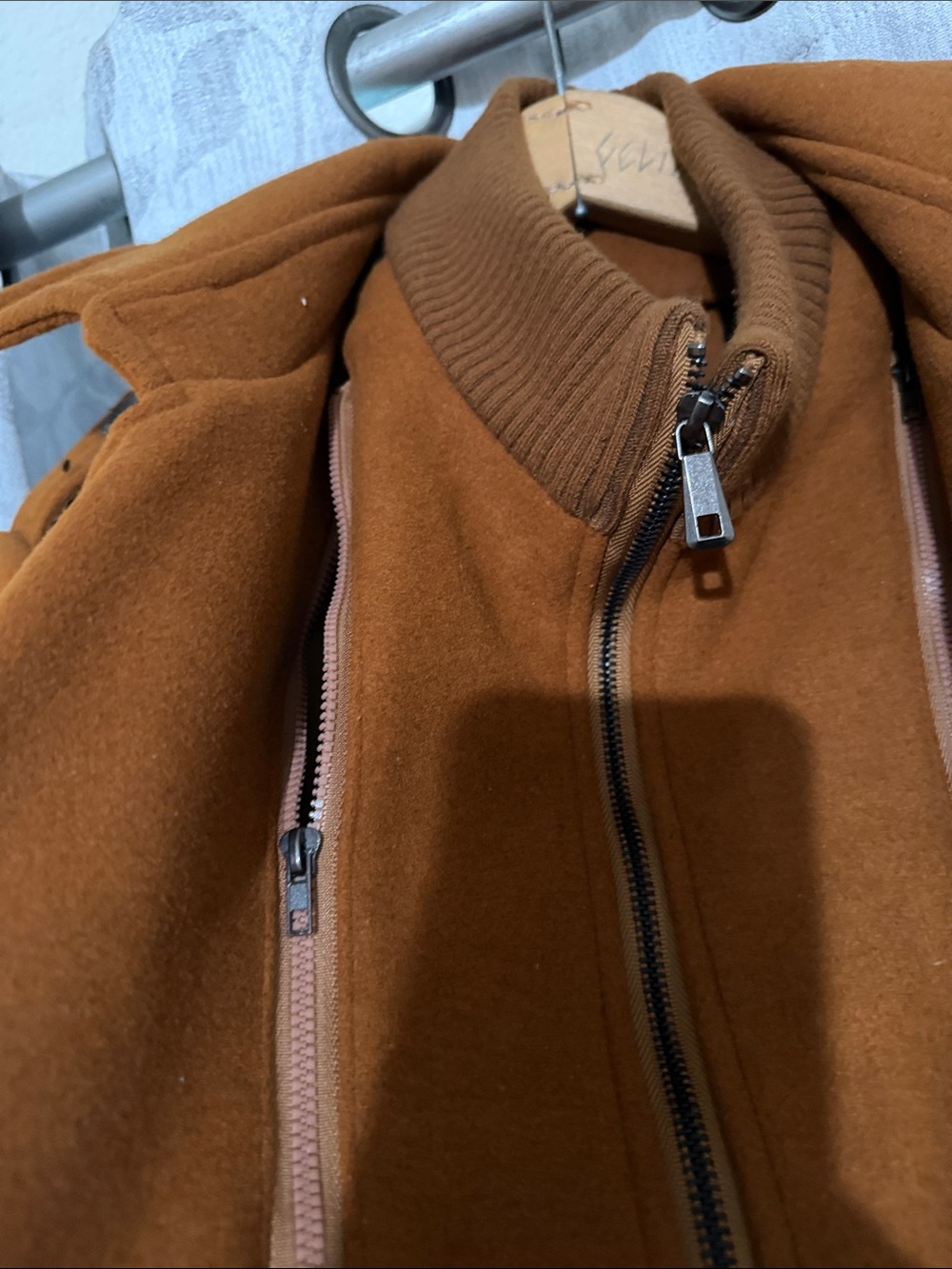 Men's Camel Wool Blend Military-Inspired Pea Coat size M - Picture 8 of 11